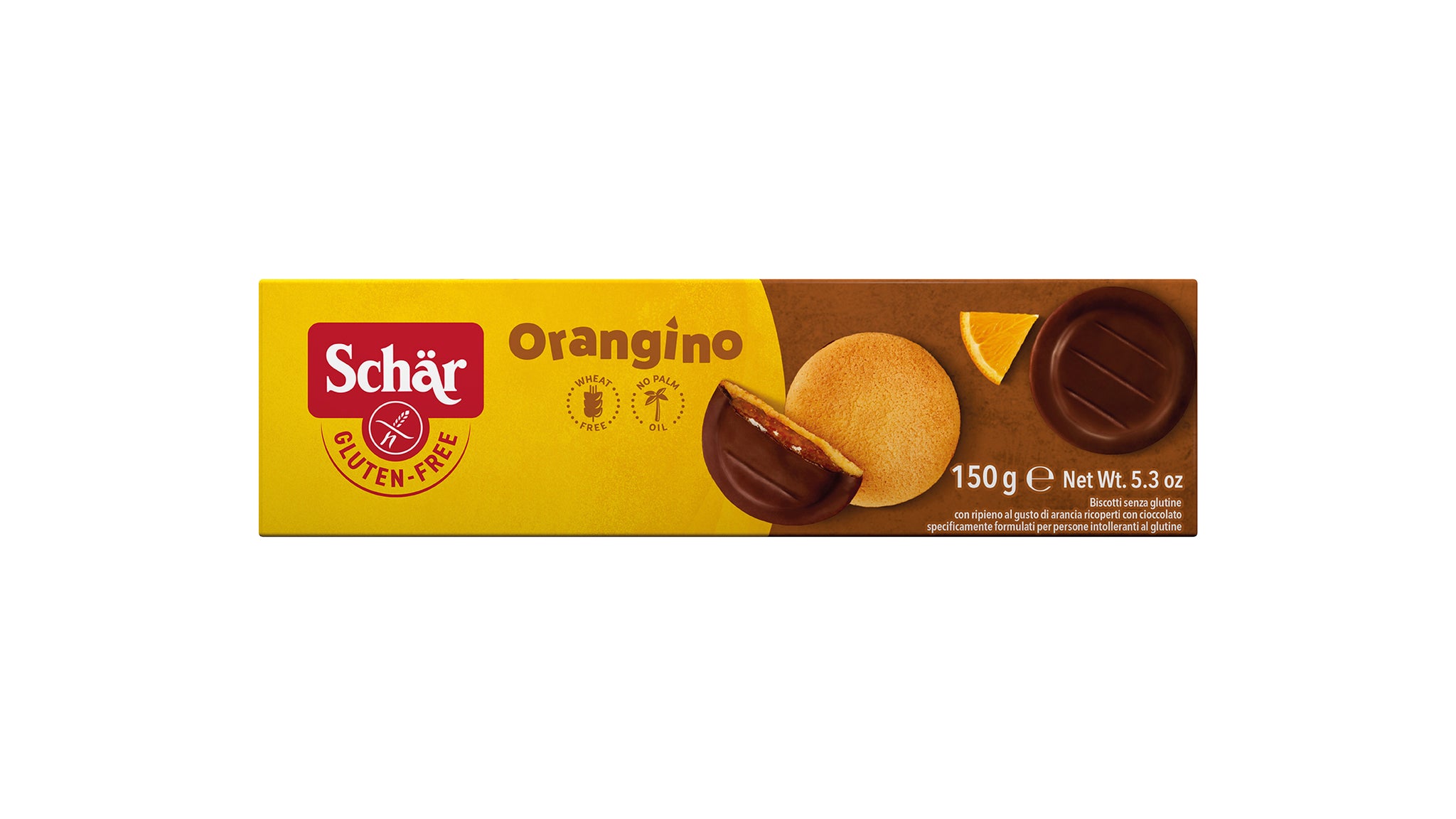 Schär Polomáčané piškóty s pomarančovou náplňou a čokoládou 150 g - 36589