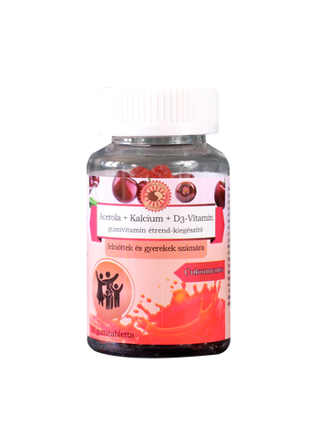 Sun Moon acerola+vápnik+vitamín d3 výživový doplnok gumový vitamín 30 ks - 97621