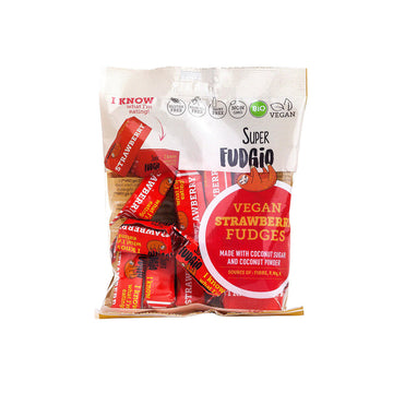 Super fudgio bio bezmliečne karamelové jahody 150 g