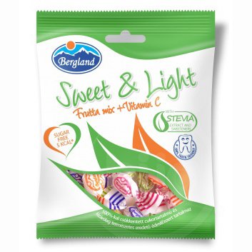 Sweet&light ovocné cukríky bez cukru s vitamínom C 60 g - 52534