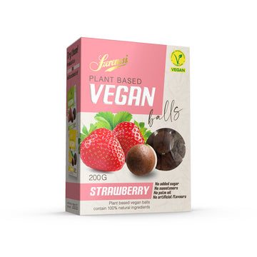 Šťastné vegánske gule datle gule jahody 200 g