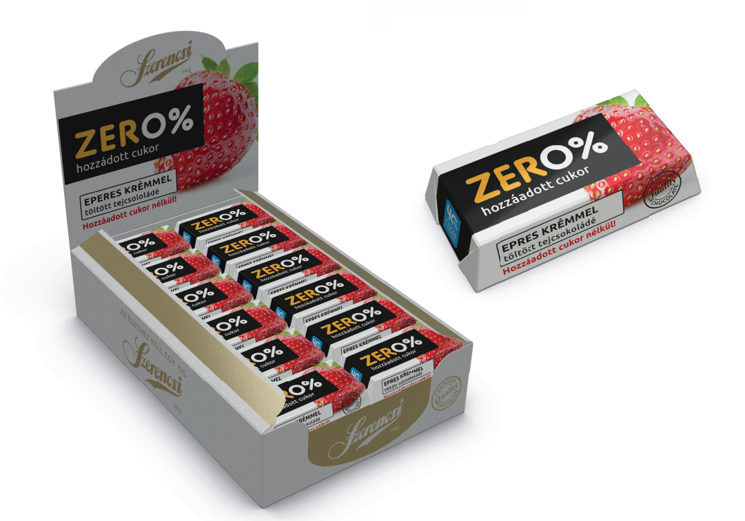 Szerencsi Mliečna čokoláda s jahodovou náplňou bez pridaného cukru 21 g - 86810