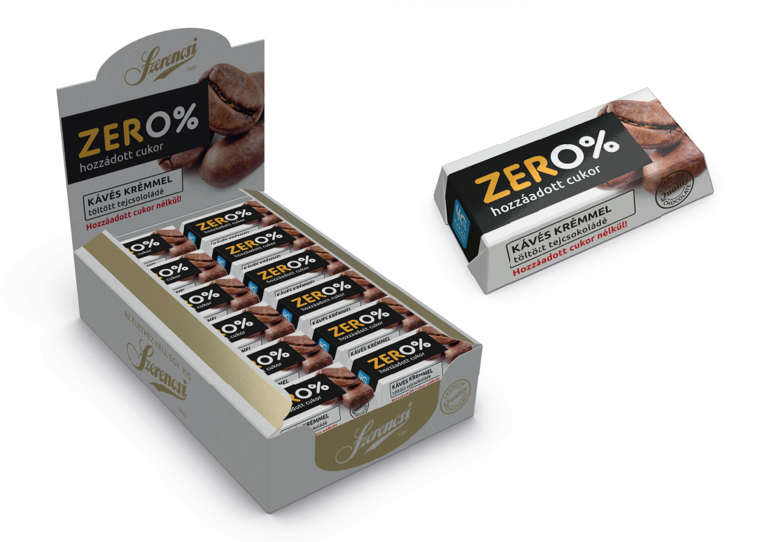 Szerencsi mliečna čokoláda plnená kávovým krémom so sladidlom 21 g - 86811