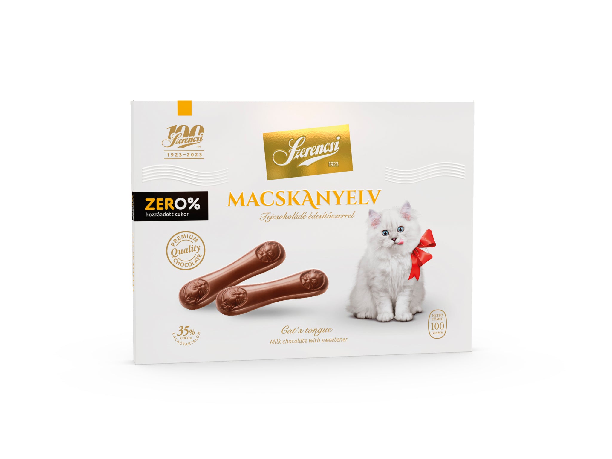 Szerencsi Mliečna čokoláda Mačacie jazýčky s maltitolom 100 g - 91079