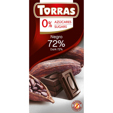 Torras Tmavá čokoláda 72% bez cukru 75 g - 59516
