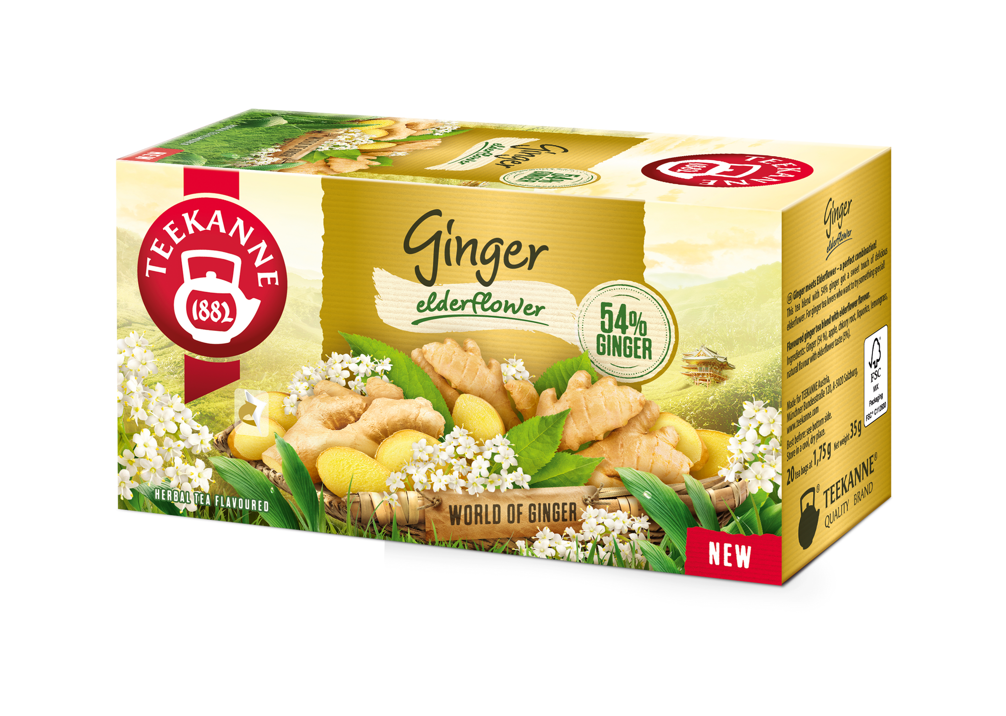 Teekanne world of ginger bodzavý zázvor 20x1,75g 35 g
