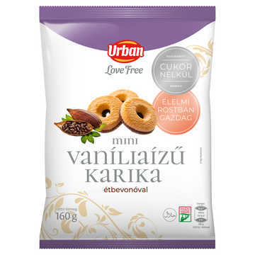 Urban LoveFree mini vanilkové krúžky bez pridaného cukru 160 g - 92260