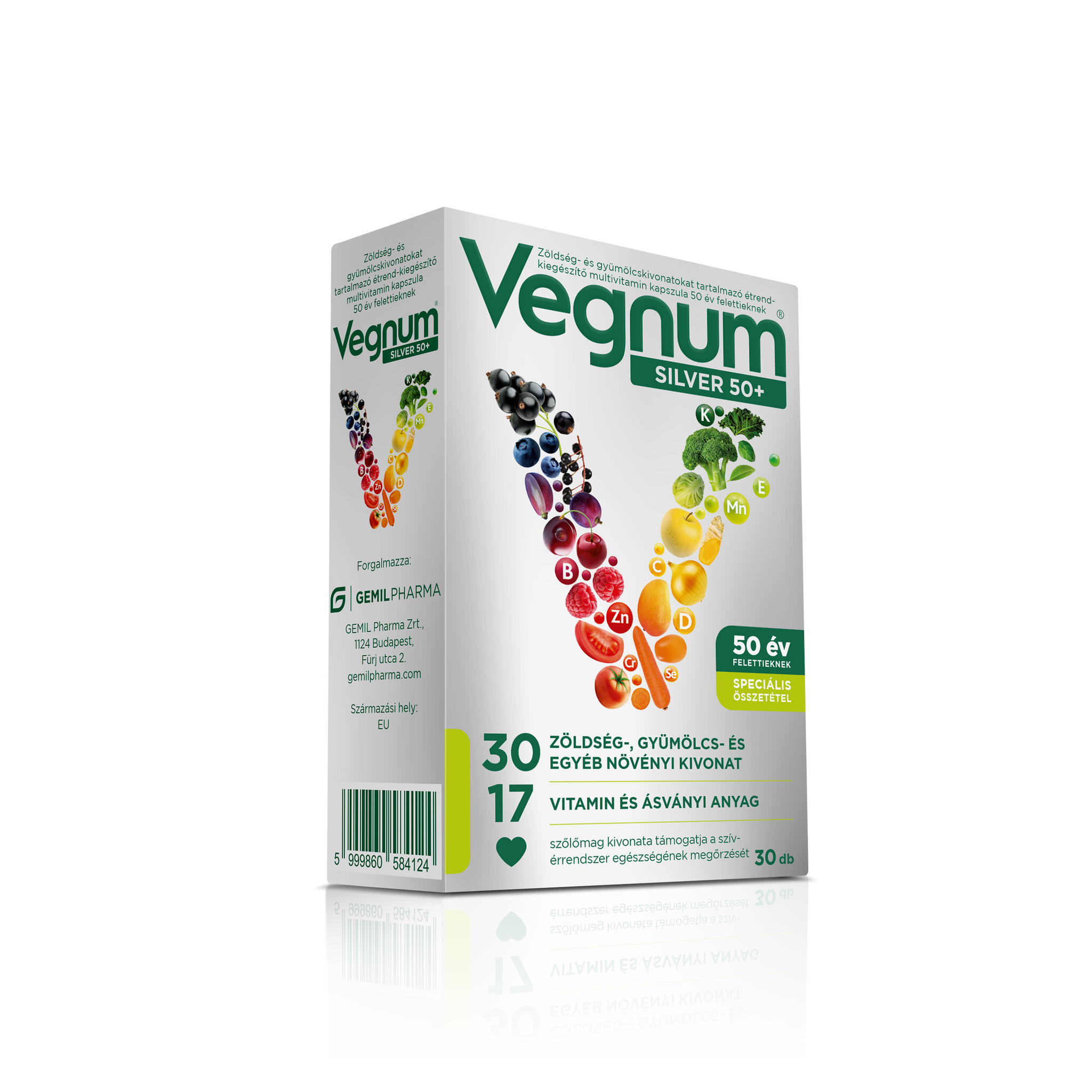Vegnum silver 50+ Multivitamínové doplnkové kapsuly 30 šálok