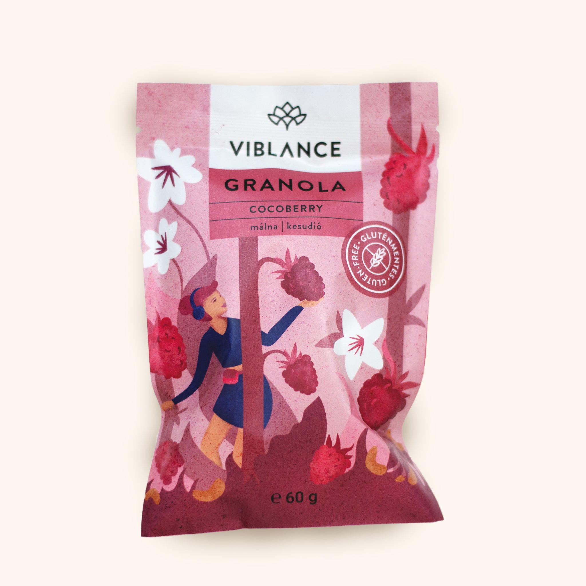 Viblance chrumkavá granola s malinami a kešu orieškami 60 g - 90867