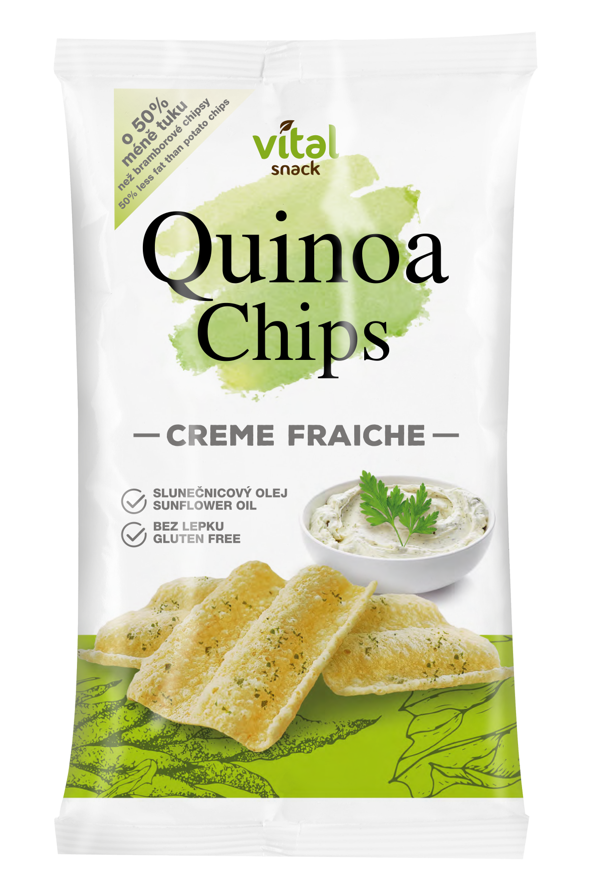 Vital Snack Quinoa Chips s príchuťou crème fraîche 60 g - 88027