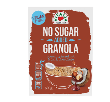 Vitalia granola bez pridaných cukrov jedálenská čokoláda kokosové orechy 300 g
