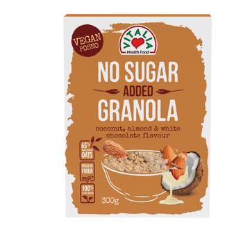 Vitalia granola bez pridaného cukru bielej čokolády kokosové mandle 300 g