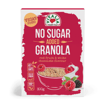 Vitalia granola bez pridaného cukru biele čokolády červené ovocie 300 g