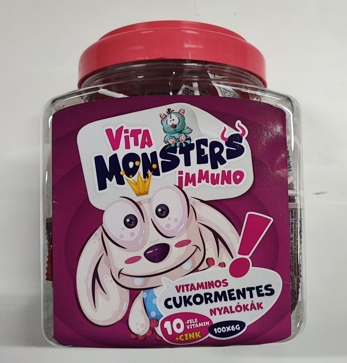 Vitamonsters Immuno Multivitamínové lízanky bez cukru 6 g - 97698