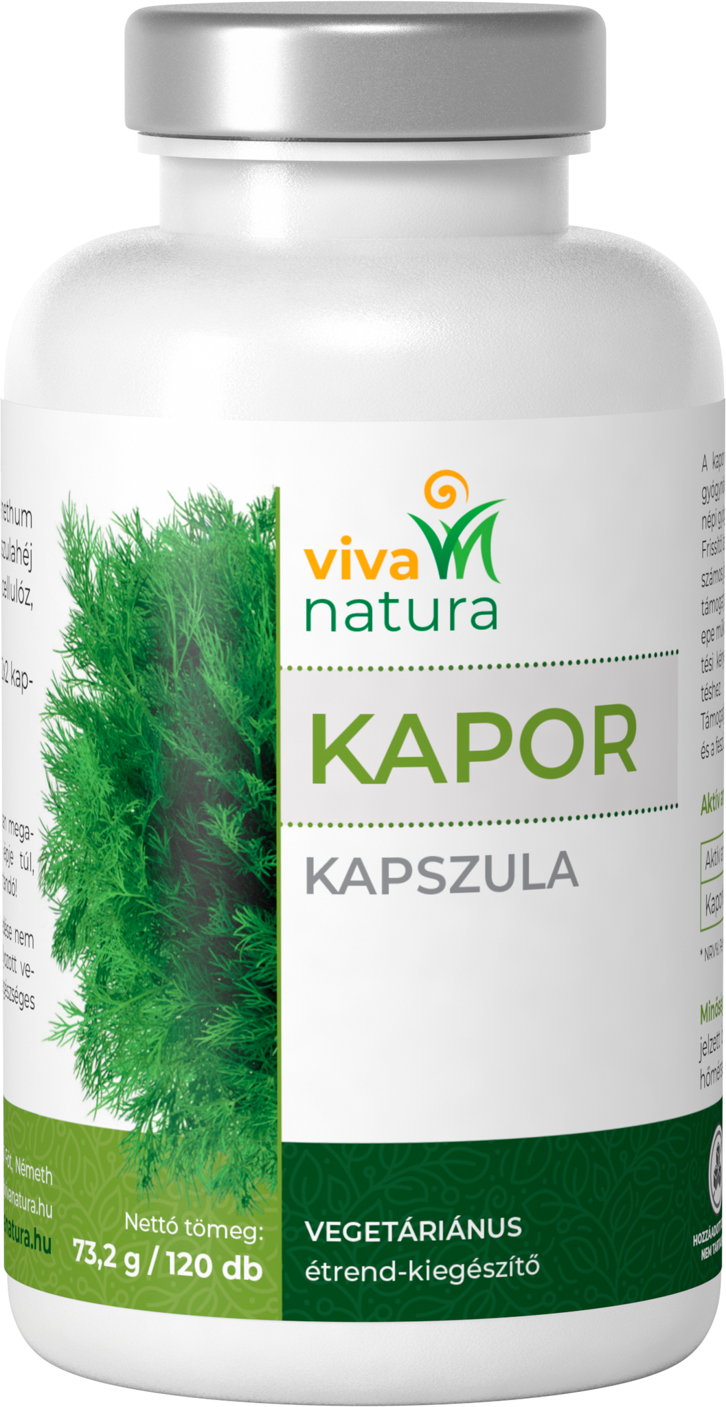 Viva natura kapor vegetariánske doplnkové kapsule 120 ks