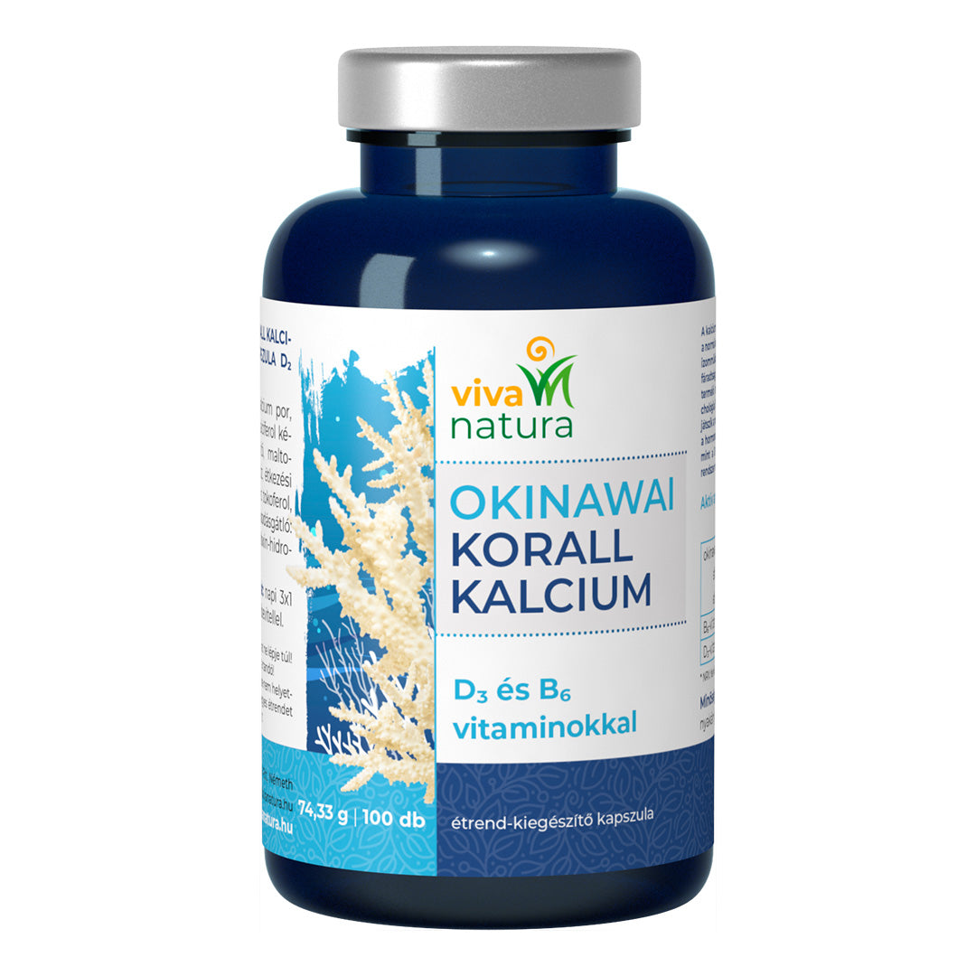Viva Natura Okinawai Coral Calcium Dietary Supplement kapsule 100 šálok