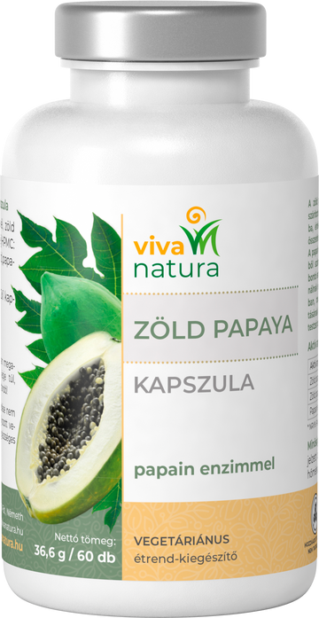 Viva natura zelená papaya vegetariánske doplnkové kapsule 60 ks