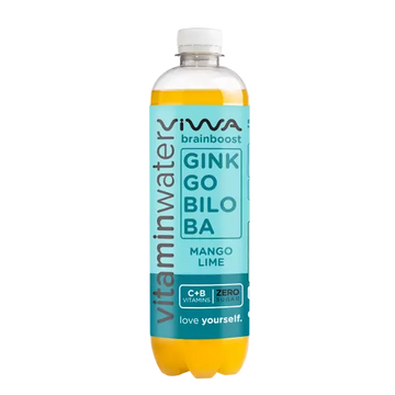 Viwa brainboost ginkgo biloba zelený čaj vitamínová voda 600 ml