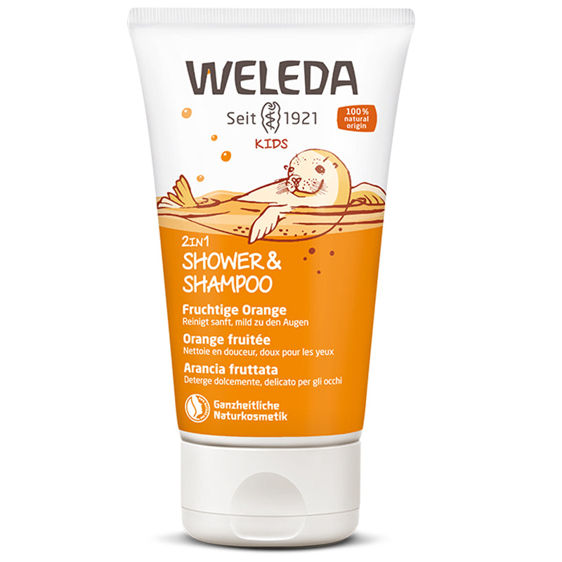 Weleda Kids Ovocná sprcha a šampón 2v1 s vôňou pomaranča 150 ml - 59102