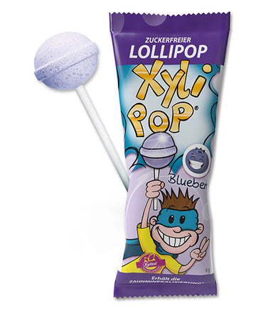 MIRADENT Xylipop Lízanka s čučoriedkovou príchuťou pre zdravé zuby 6 g - 94146