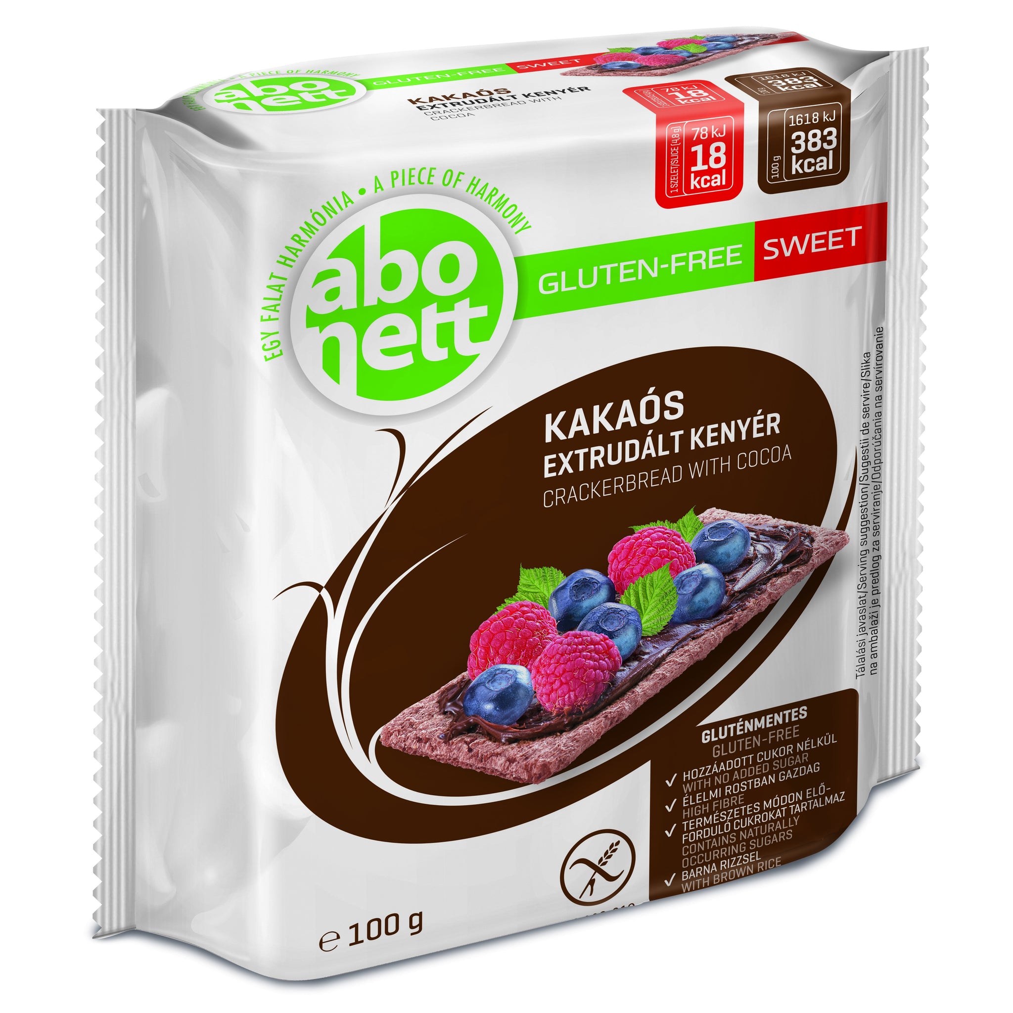Abonett extrudovaný chlieb s kakaom bez lepku 100 g - 96668