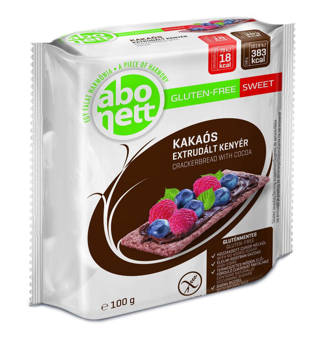 Abonett extrudovaný chlieb s kakaom bez lepku 100 g - 96668