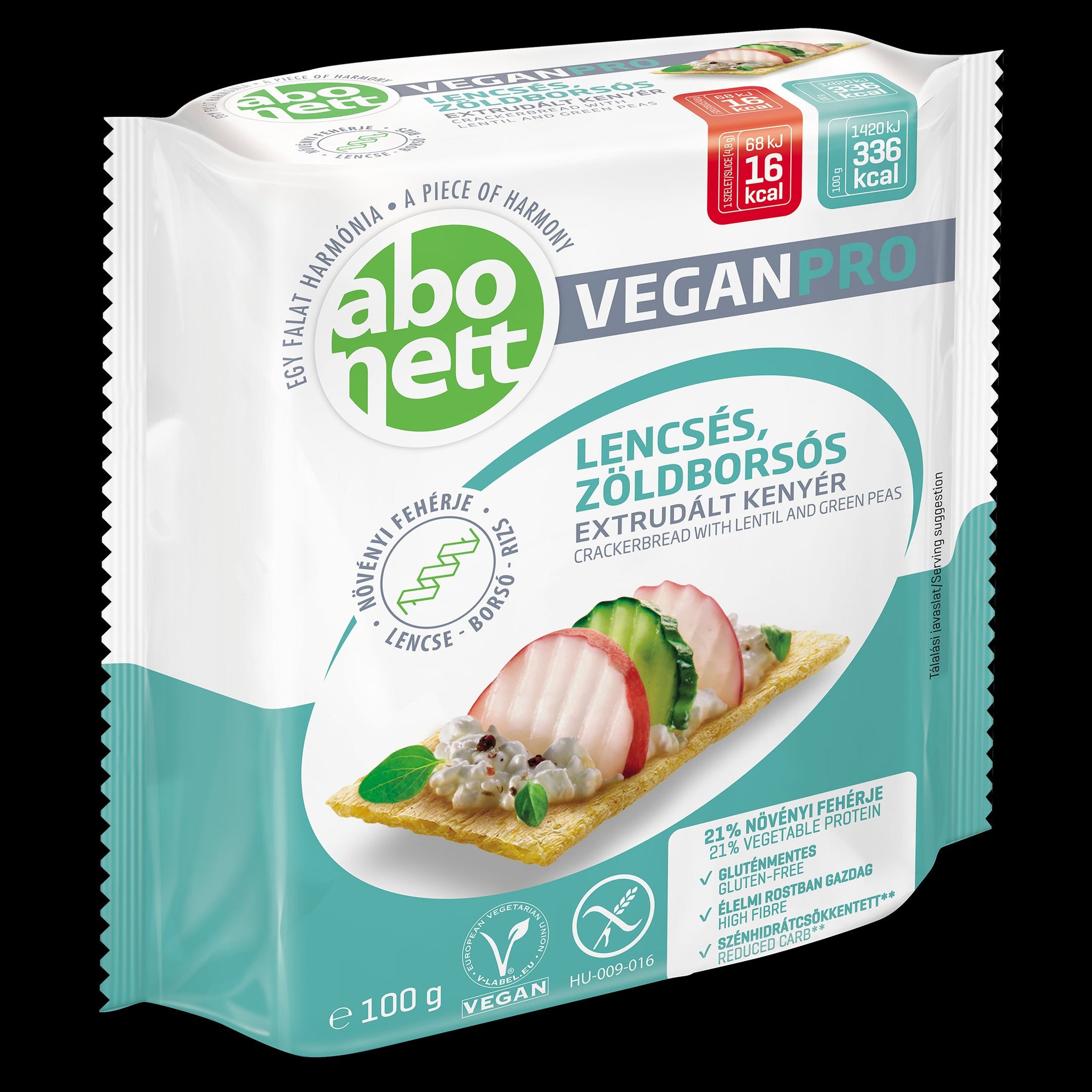 Abonett extrudovaný chlieb veganpro so šošovicou a zeleným hráškom bez lepku 100 g - 91790