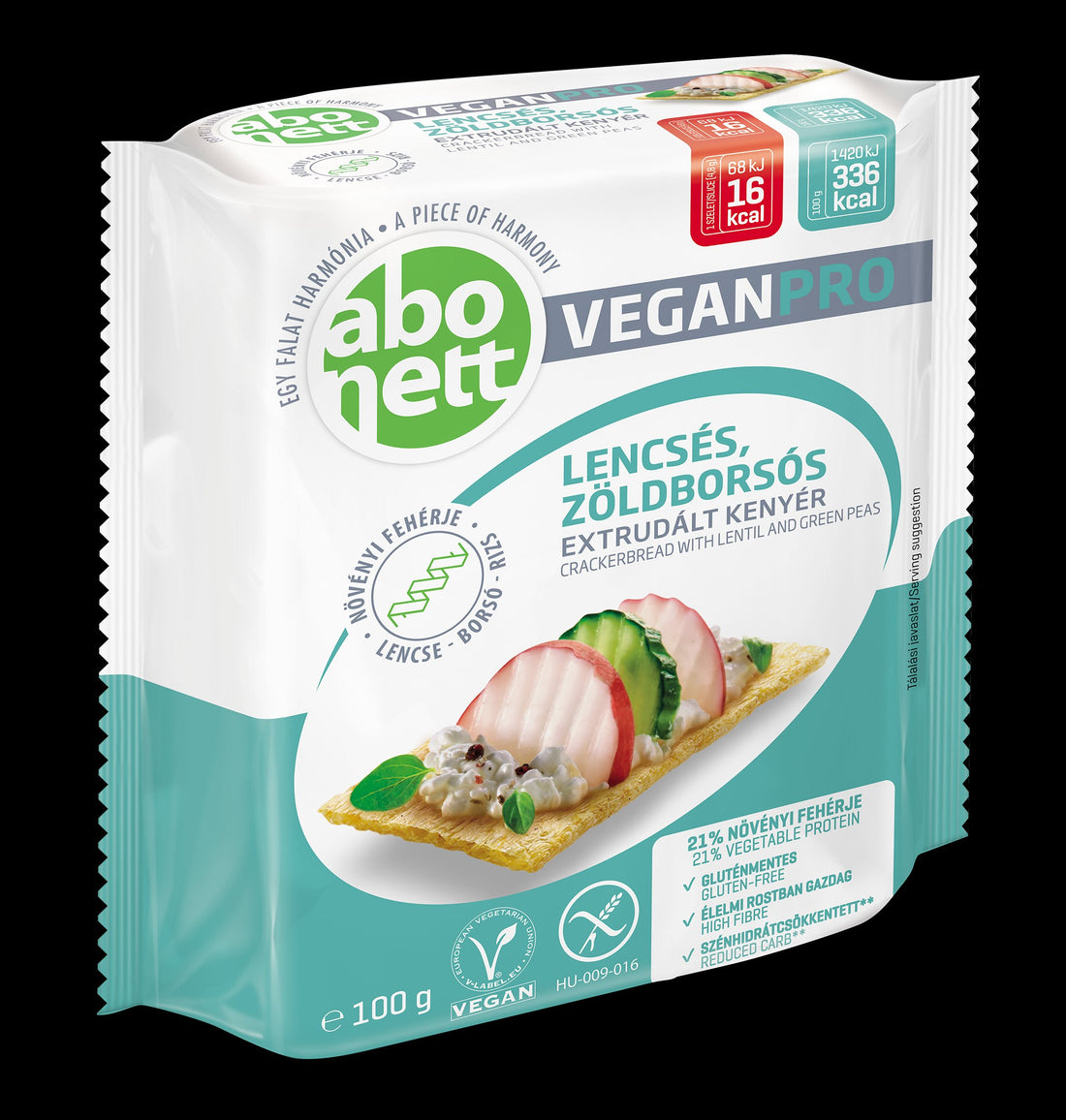 Abonett extrudovaný chlieb veganpro so šošovicou a zeleným hráškom bez lepku 100 g - 91790