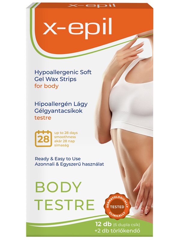 X-Epil hypoalergénne gélové živicové pásiky na telo 12 kusov - 89728