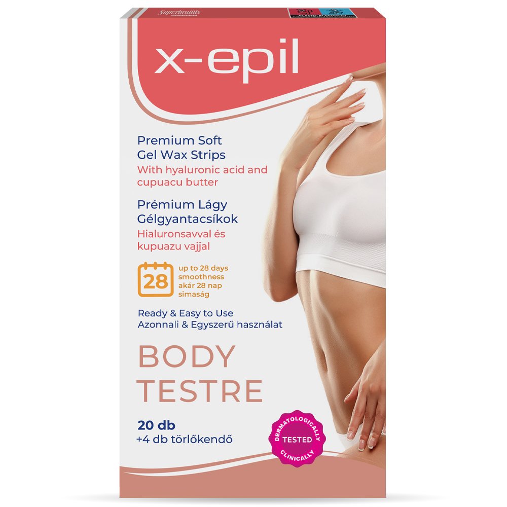 X-Epil hydratačné gélové pásiky s kyselinou hyalurónovou na telo 20 kusov - 96159