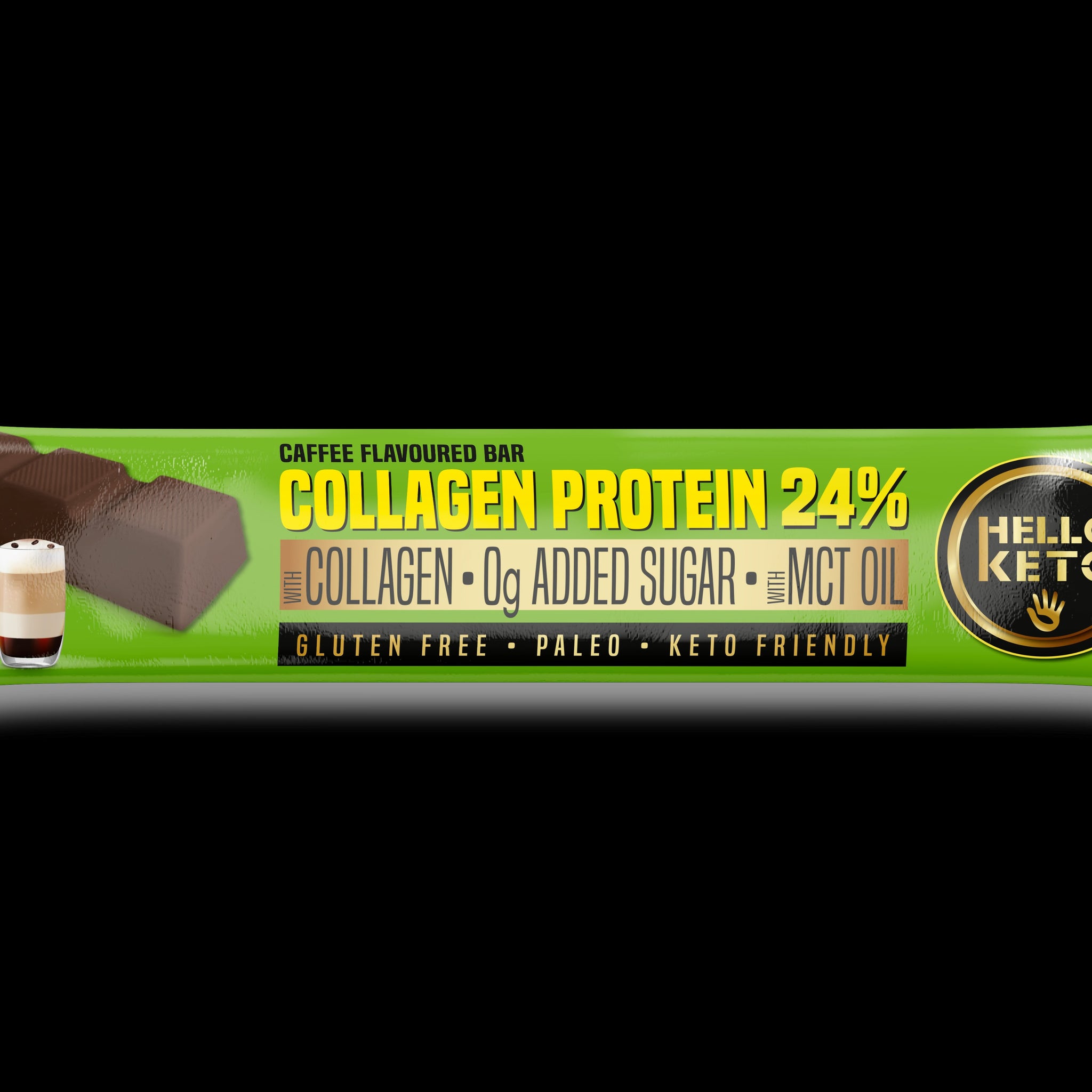 HelloKeto kolagénová proteínová tyčinka so sladidlami s príchuťou kávy 40 g - 88095