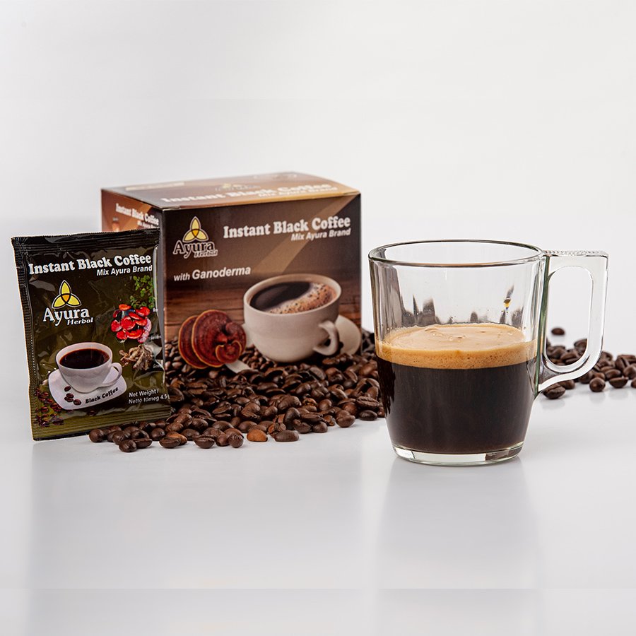 Ayura Čierna káva  s hubami ganoderma 45 g - 94156