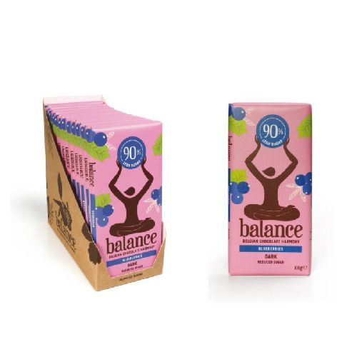 Balance jedlá čokoládová tabuľka z čučoriedok s príchuťou 100 g