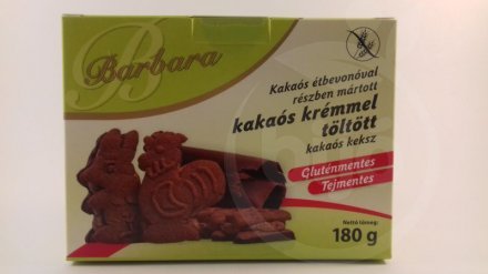 Barbara bezlepkové kakaové sušienky s kakaovou náplňou 150 g - 51477