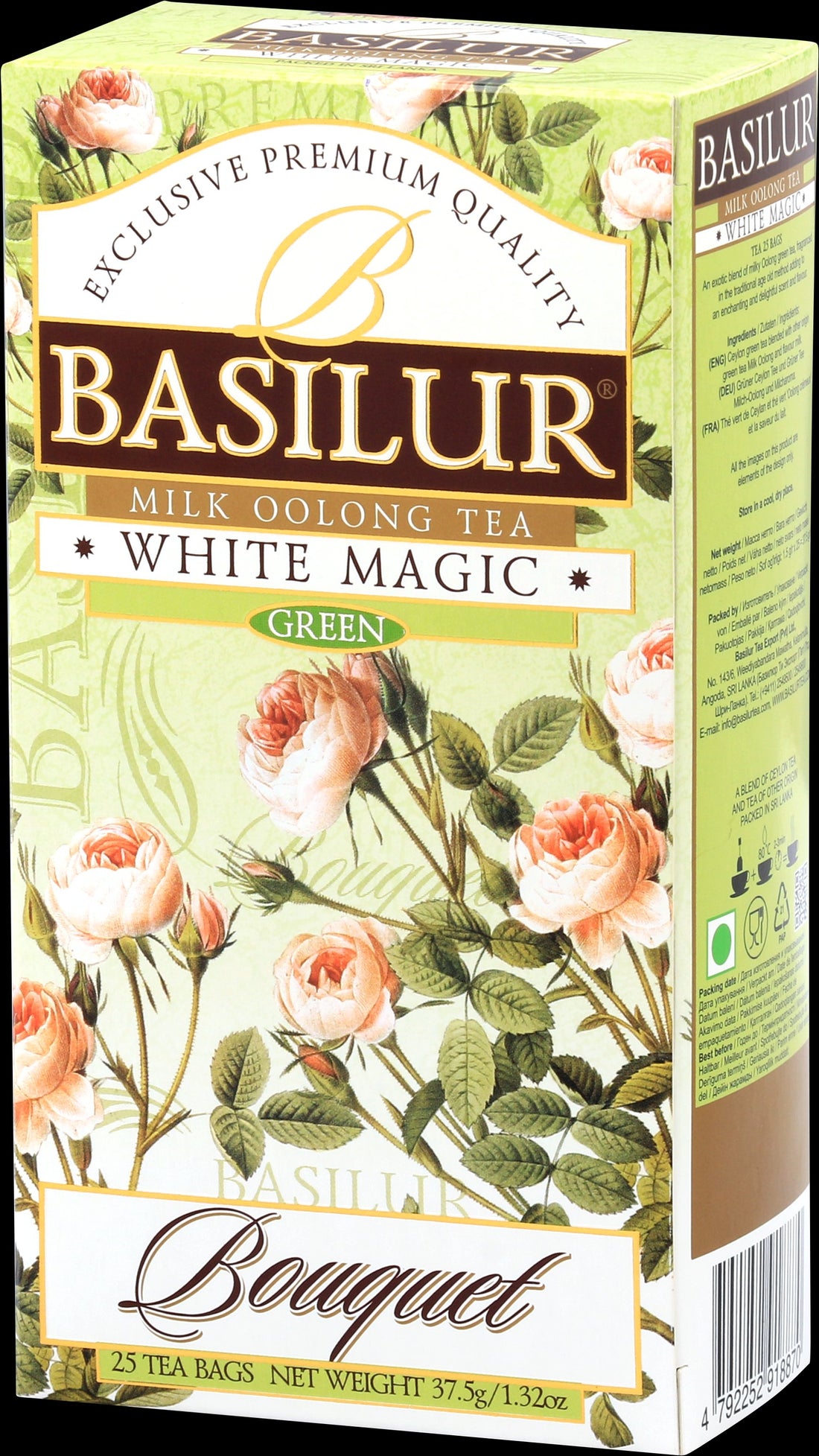 Basilur bouquet white magic oolong čaj s mliekom 25 filter 37,5 g - 87671