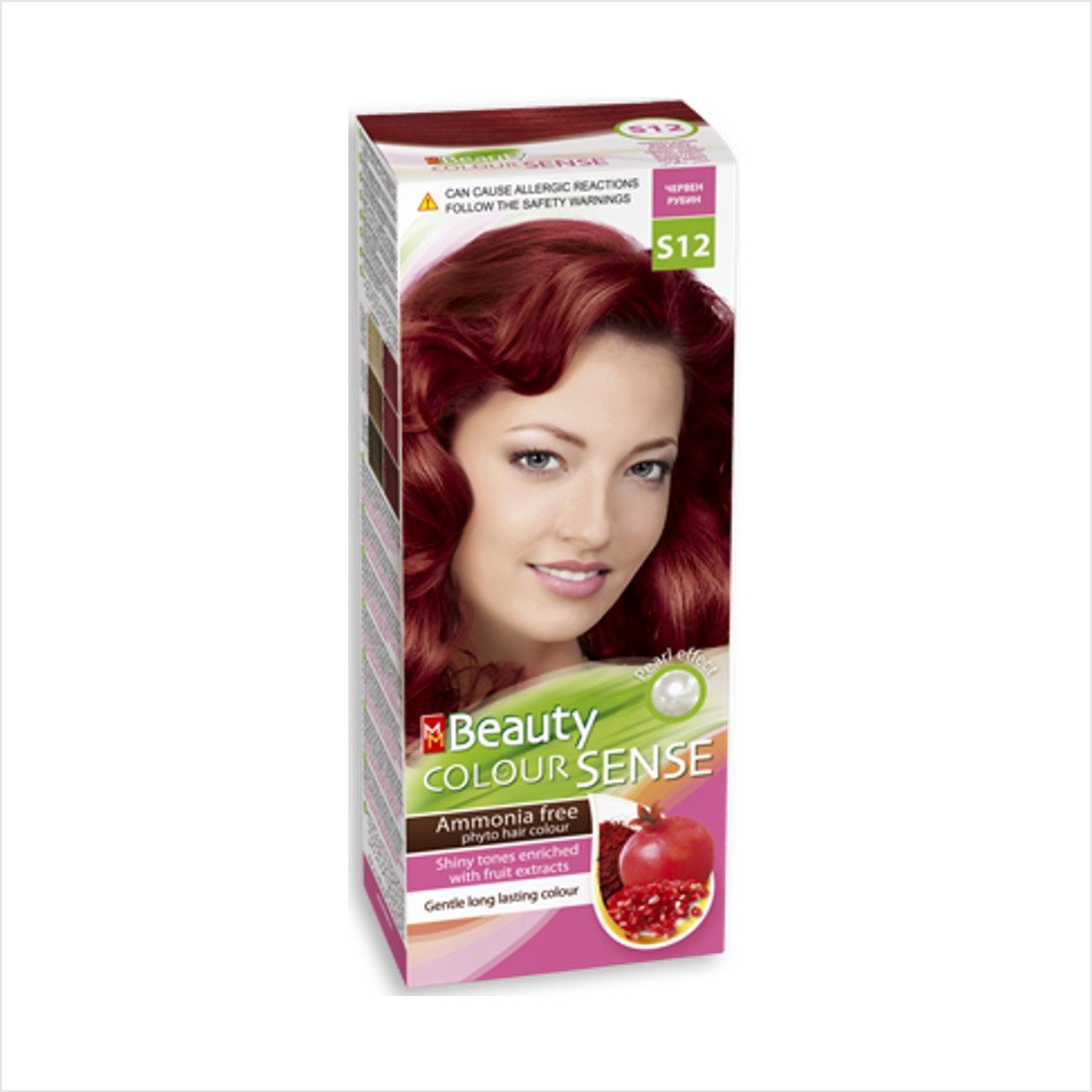 Beauty Color s012 rubínovo červená farba na vlasy bez amoniaku 1 kus - 49077
