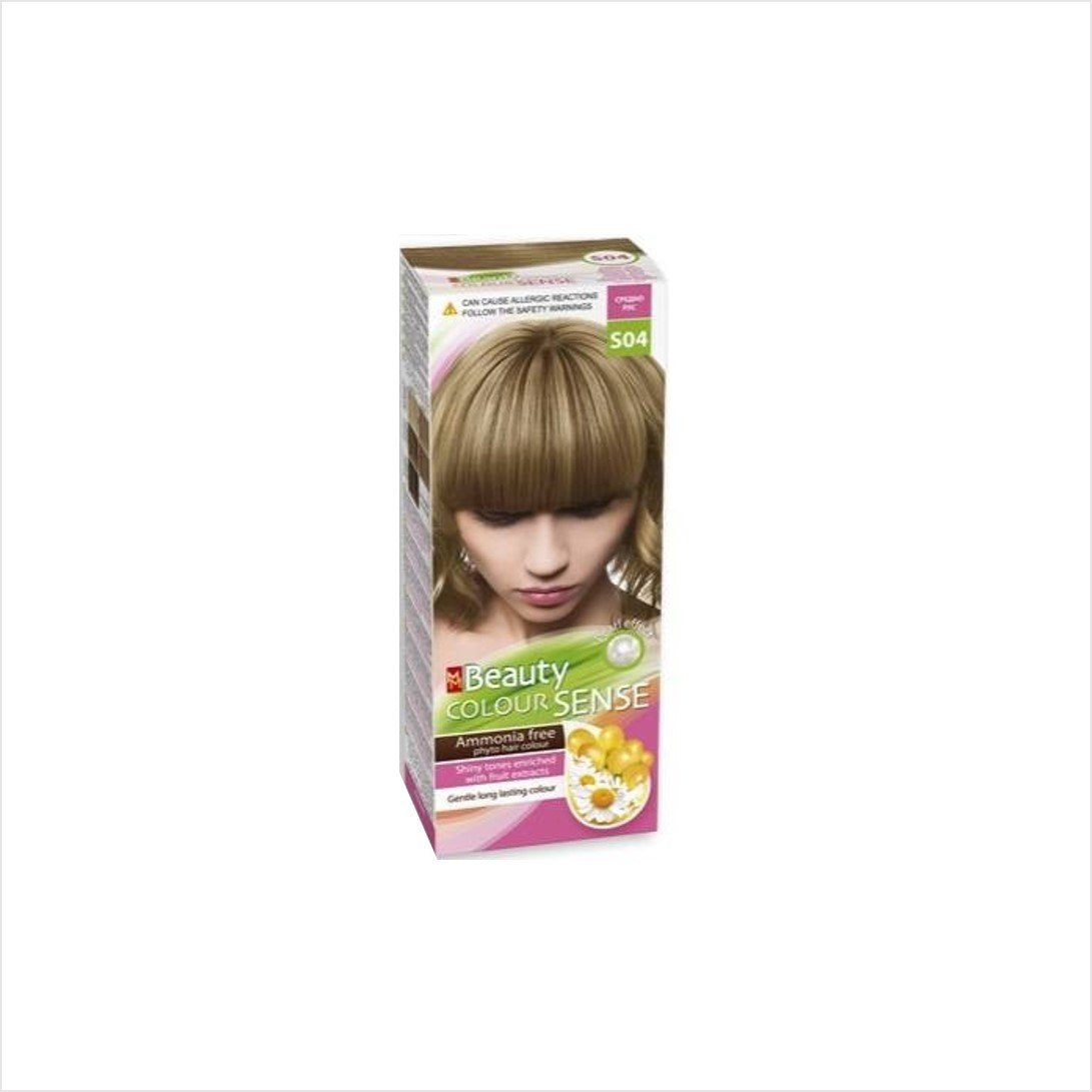 Beauty Color s04 stredne blond farba na vlasy bez amoniaku 1 kus - 49072