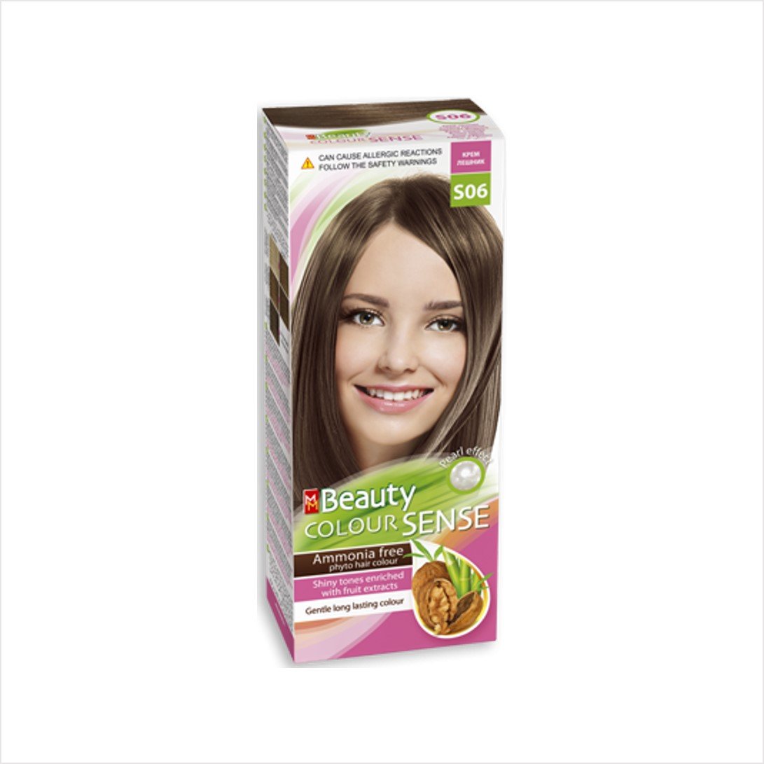 Beauty Color s06 krémová oriešková bez amoniaku rastlinná farba na vlasy 1 kus - 49073