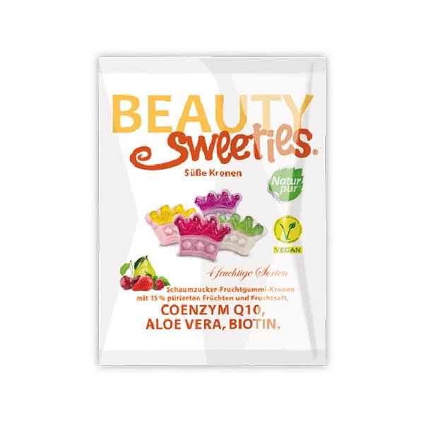 Beauty Sweeties bezlepkové vegánske gumové cukrové korunky 125 g - 49992