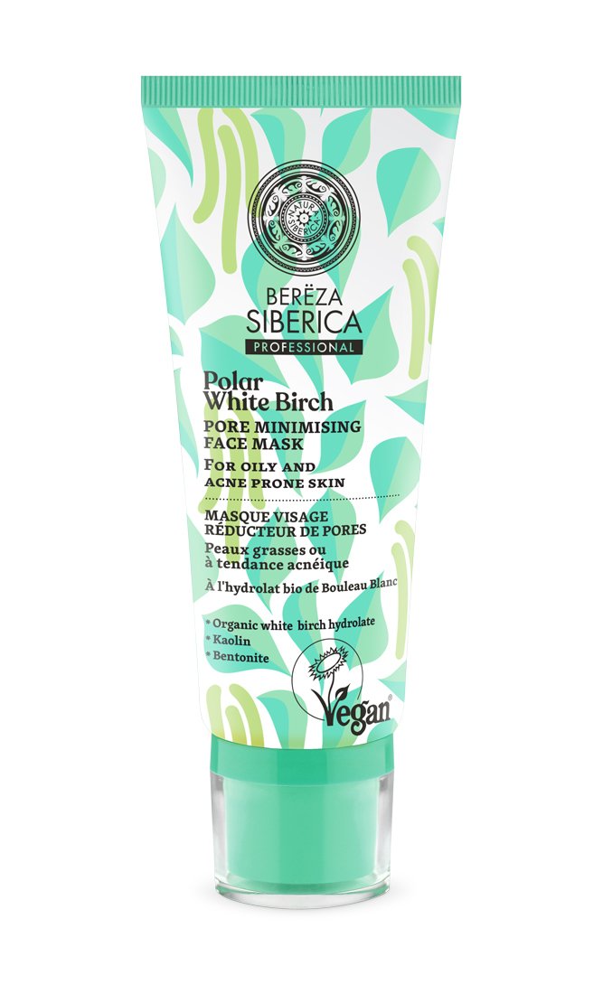 Natura siberica bereza siberica polárna biela breza maska na tvár minimalizujúca póry 100 ml - 86536