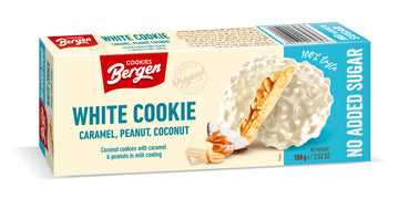 Bergen white cookie Biele čokoládové kokosové koláče bez pridaného cukru 100 g