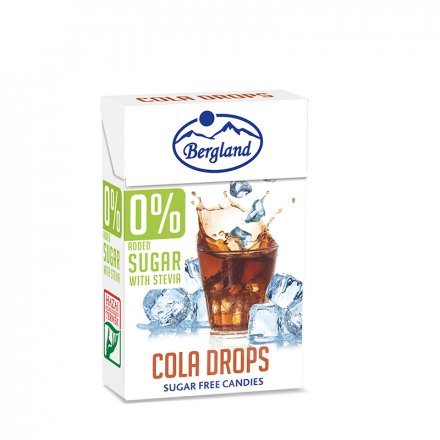Bergland cola drops bez cukru s príchuťou coly 40 g - 58896