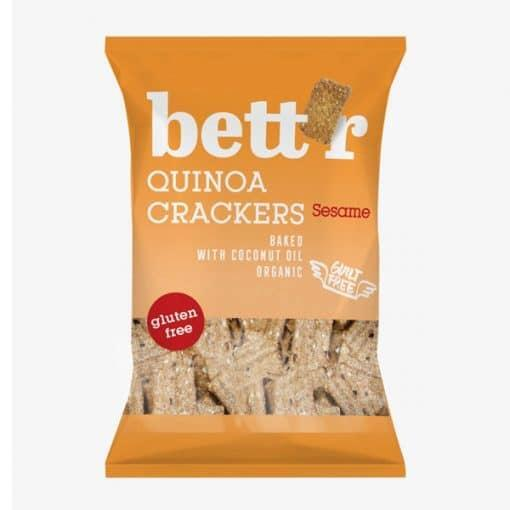 Bettr bio vegánske bezlepkové krekery z quinoy so sezamom 100 g - 94435