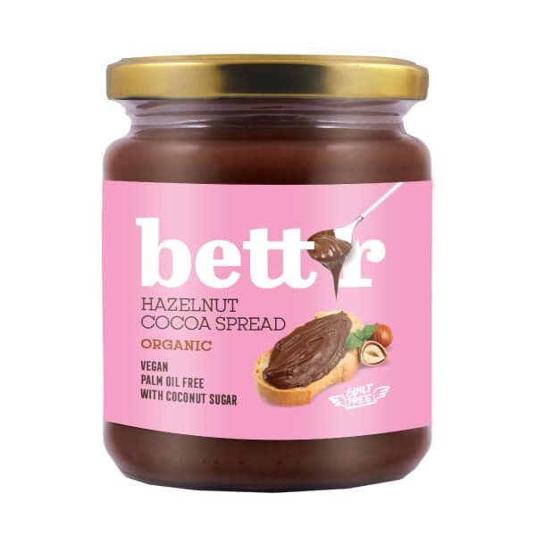 Bettr bio vegánsky kakaový krém s lieskovými orieškami (nutella) 250 g - 86604