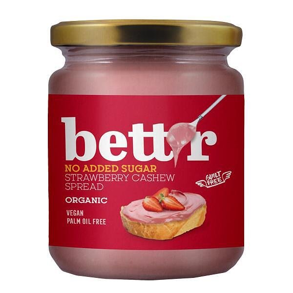 Bettr bio vegánsky jahodový kešu krém bez pridaného cukru 250 g - 93236