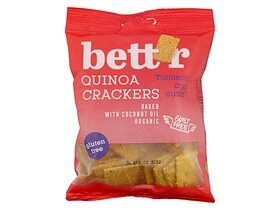 Bettr organické vegánske bezlepkové krekery z quinoy s kurkumou