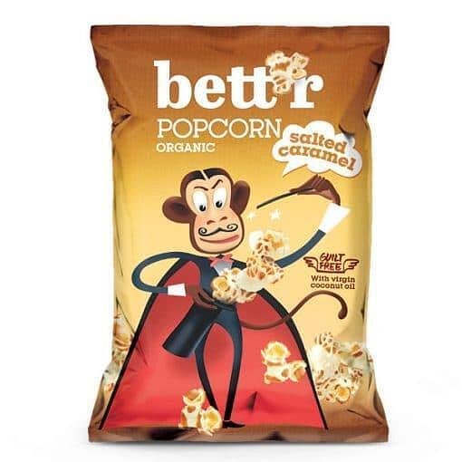 Bettr organický vegánsky bezlepkový slaný karamelový popcorn 60 g - 93243
