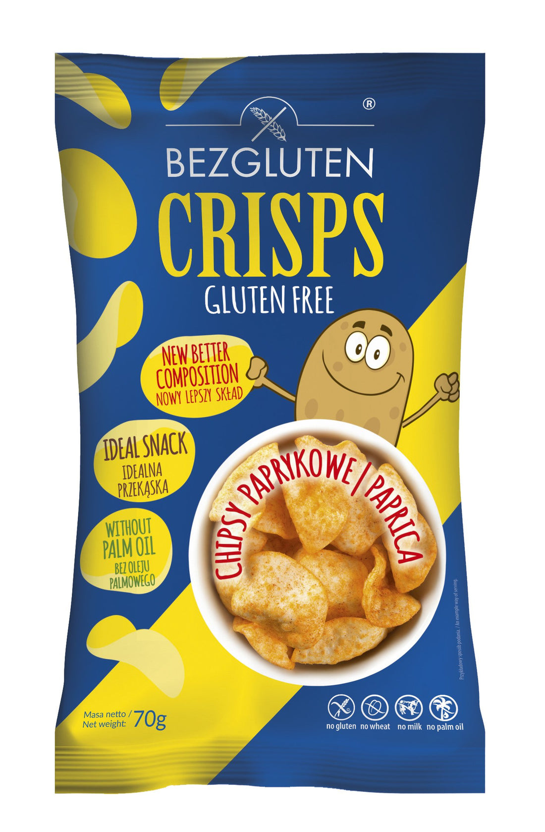 Bezgluten chipsy s paprikou 70 g - 53640