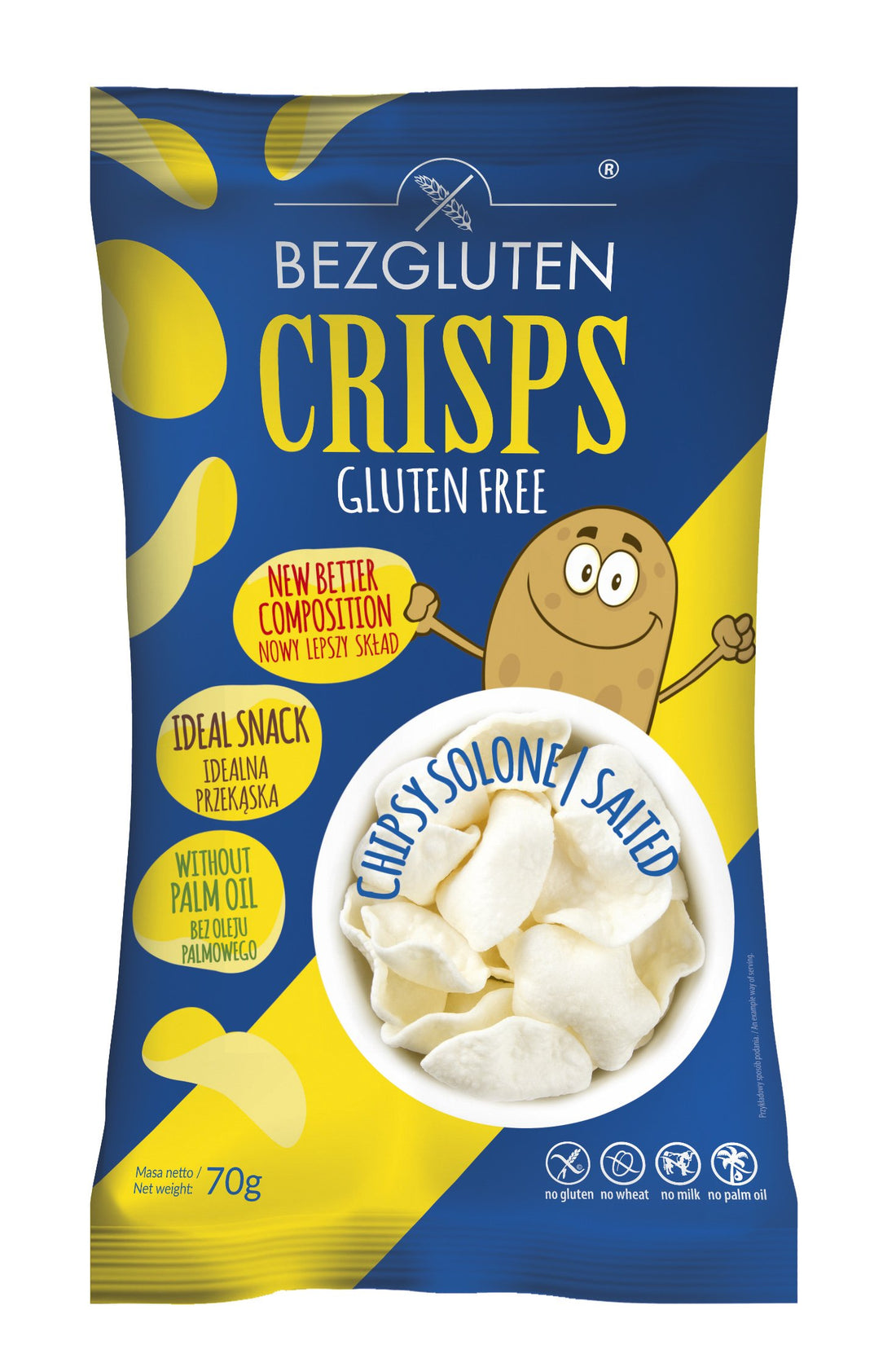 Bezgluten chipsy solené 70 g - 53641