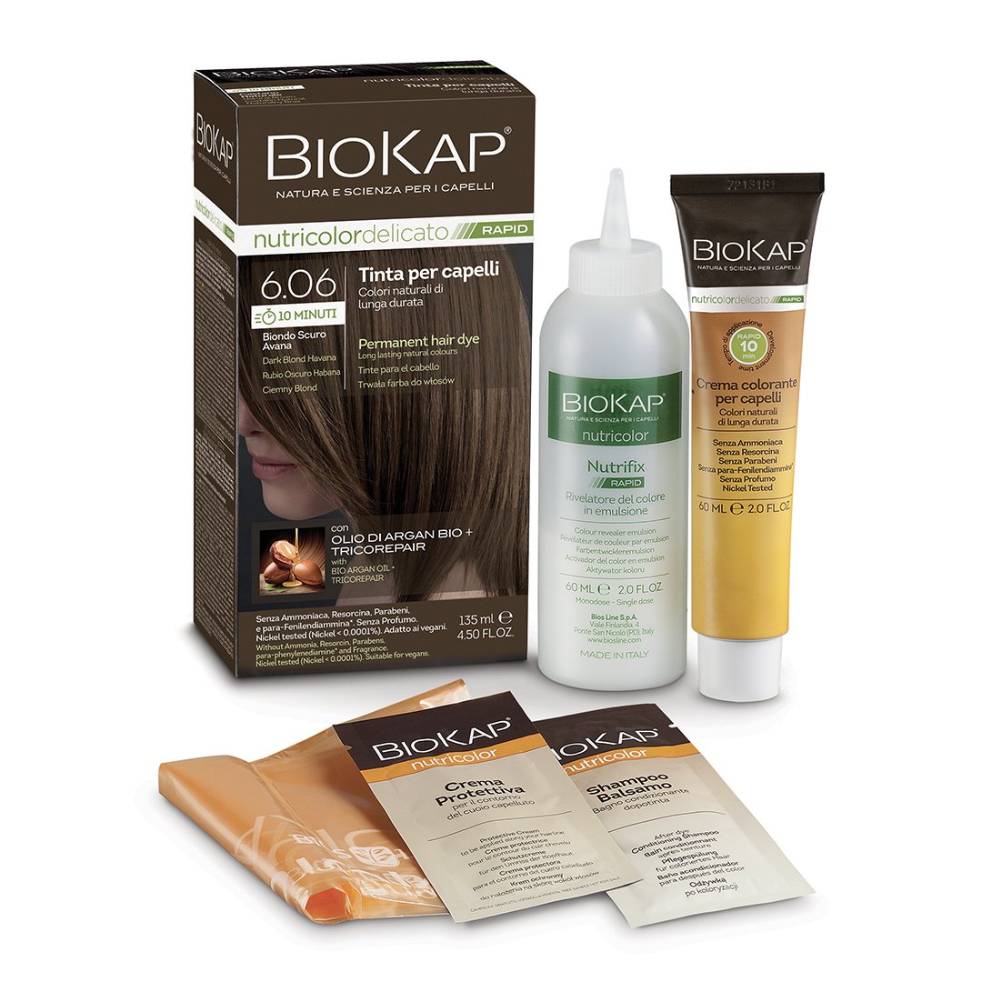 Biokap nutricolor rýchla permanentná farba na vlasy č. 6.06 tmavá blond havana 135 ml - 90781